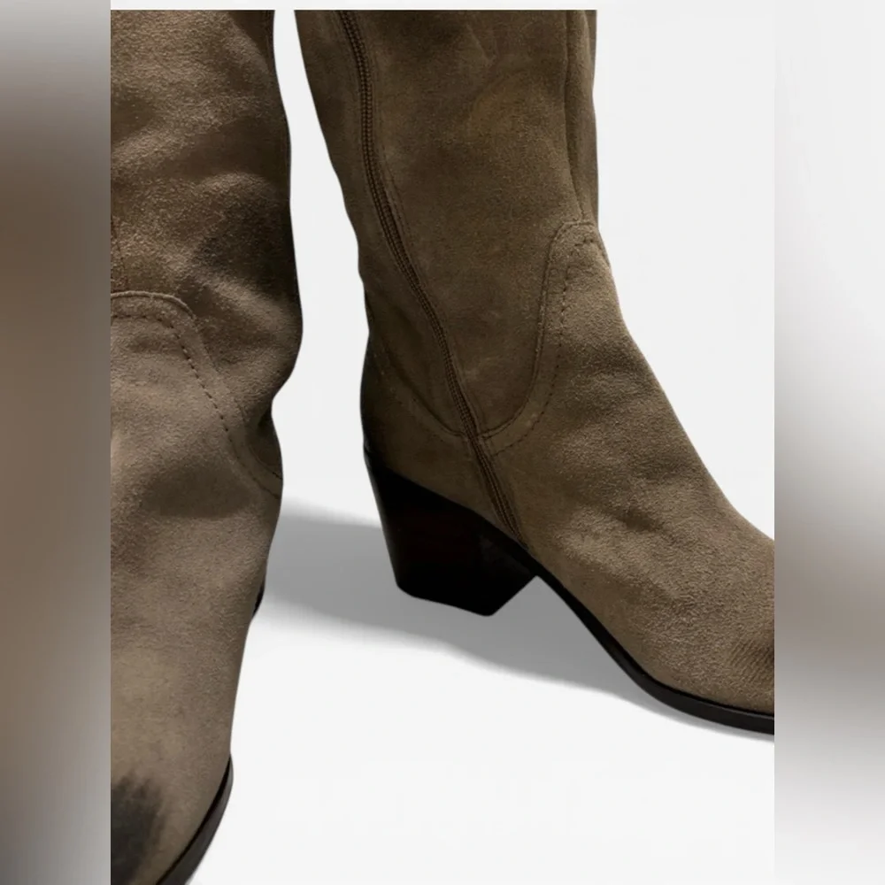 Oiled Suede Leather Knee High Sable Gray Kelsi Dagger women’s Boots NWOT